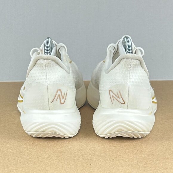 New Balance FuelCell Rebel Athletic Running Shoes Womens 7 White Gold Low Top - Picture 4 of 10